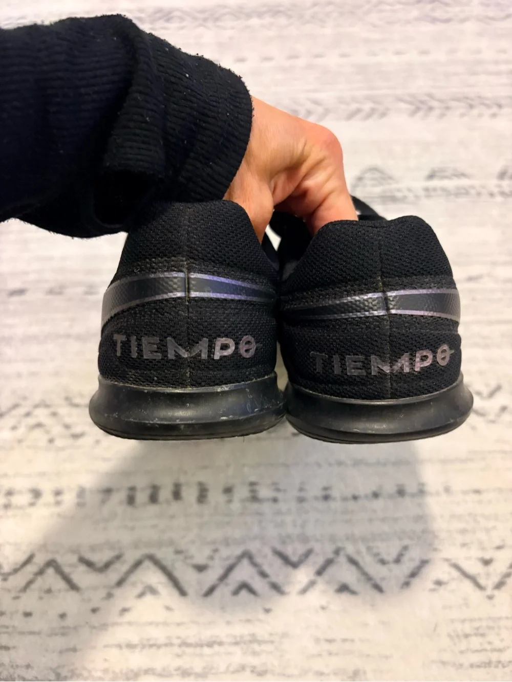 Nike tiempo indoor soccer shoes Black Athletic Sneakers